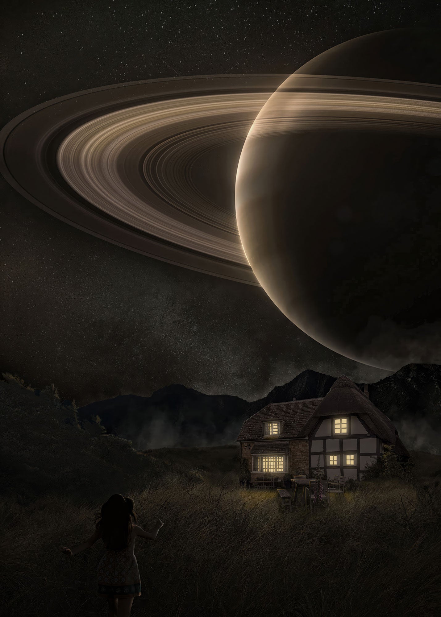 Home under Saturn Fine Art Print