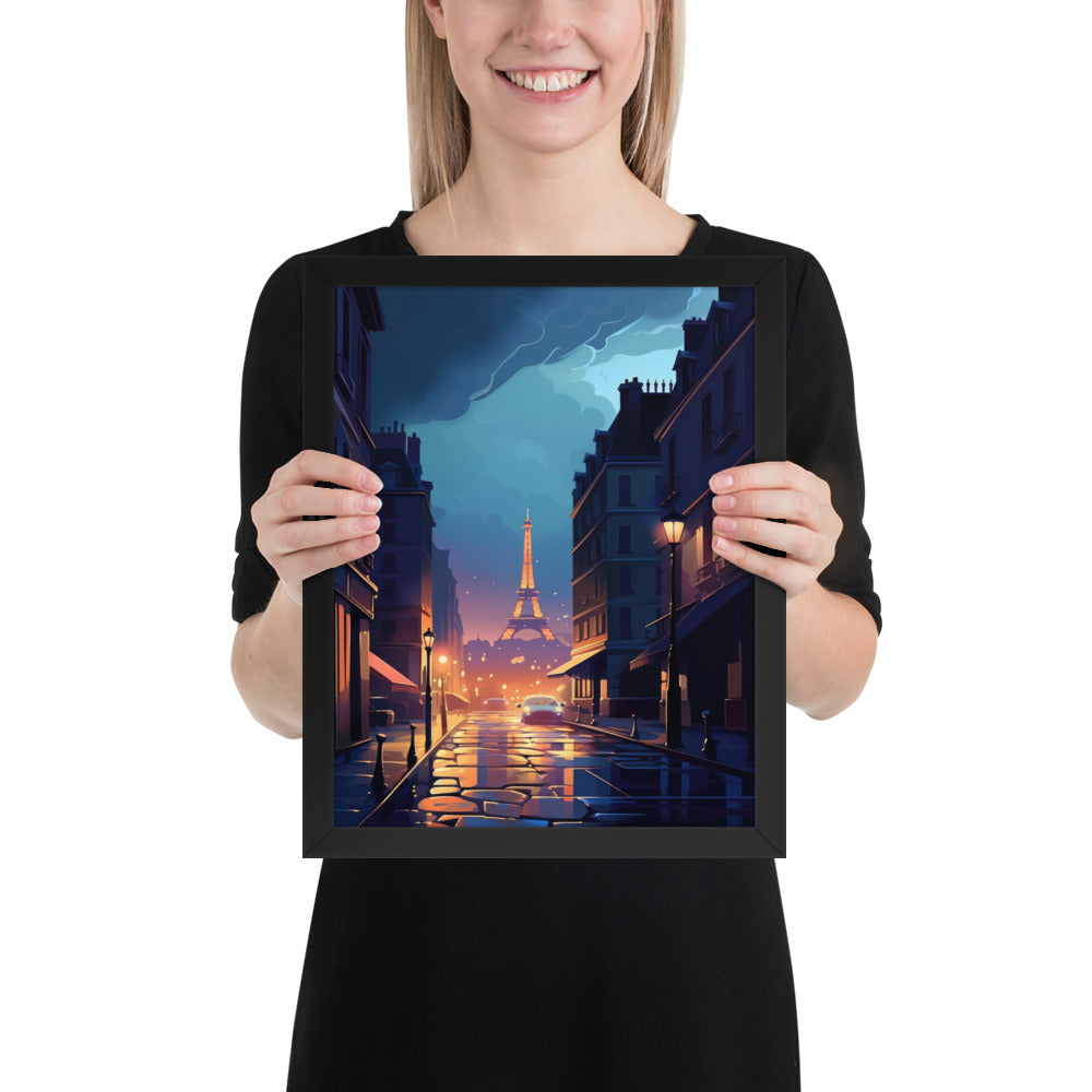 Midnight in Montmartre: Eiffel's Night Symphony Fine Art Print