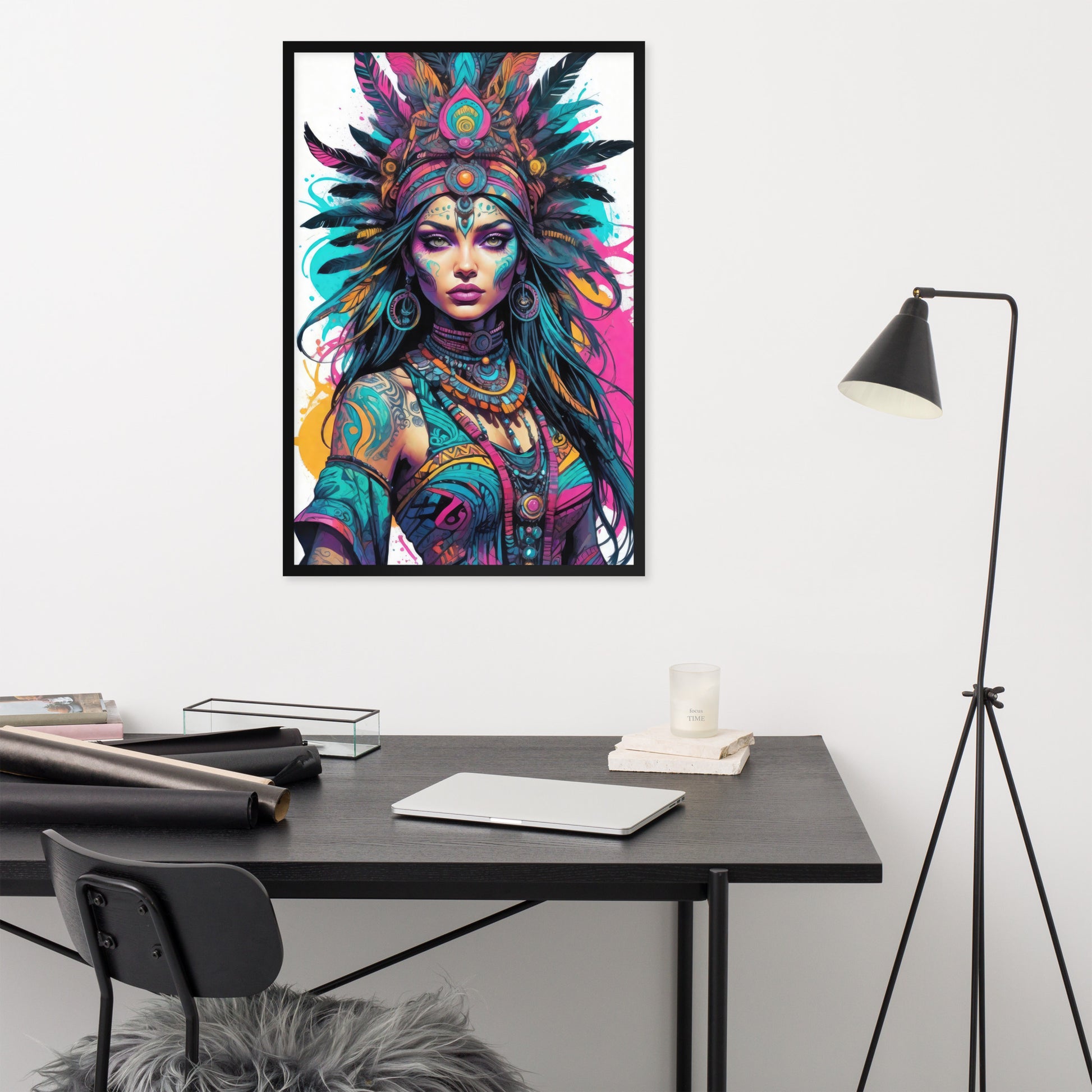 Feathers of Resilience: A Vibrant Tapestry Fine Art Print