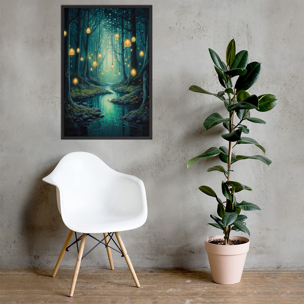 Mystical Lantern Forest Fine Art Print | 002
