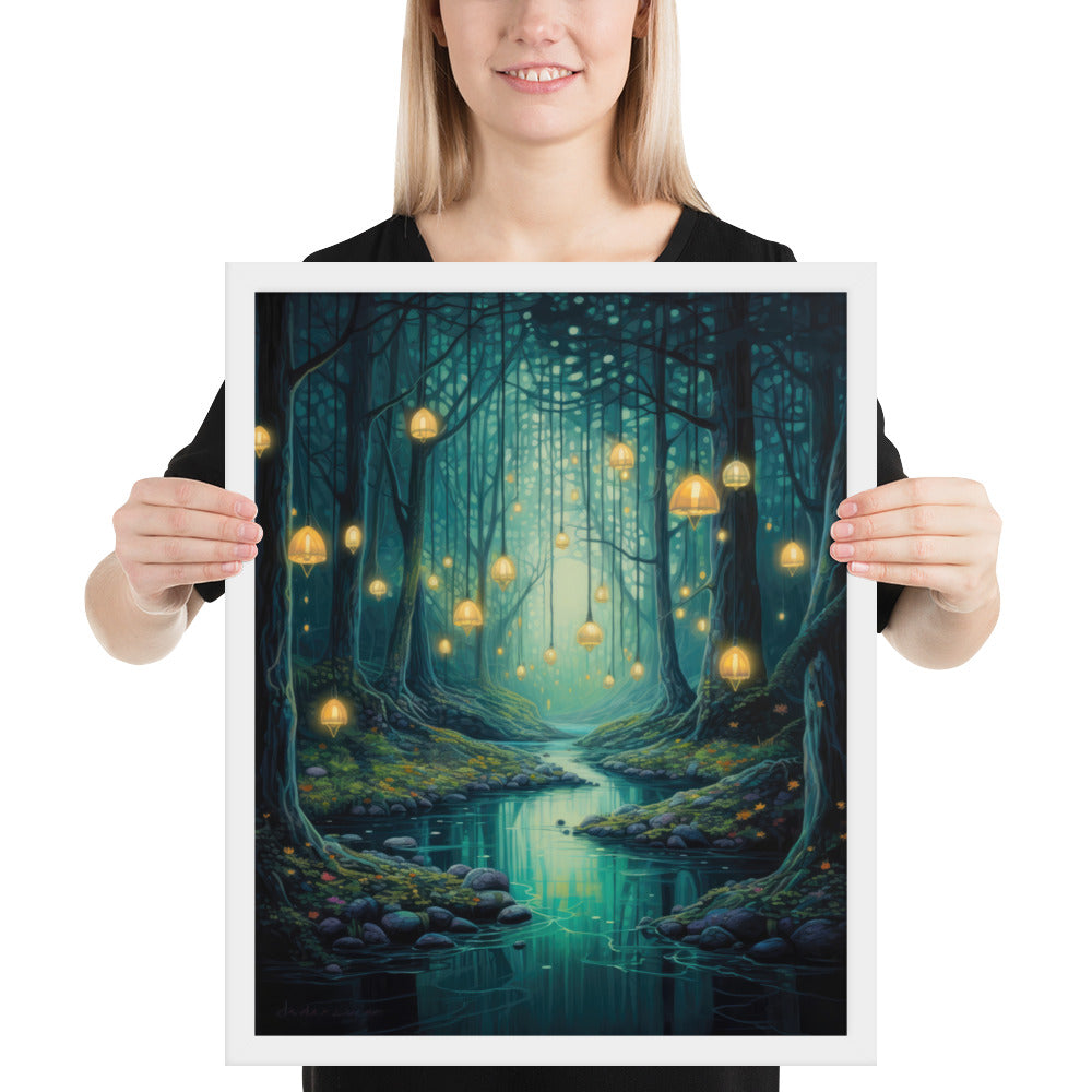 Mystical Lantern Forest Fine Art Print | 002
