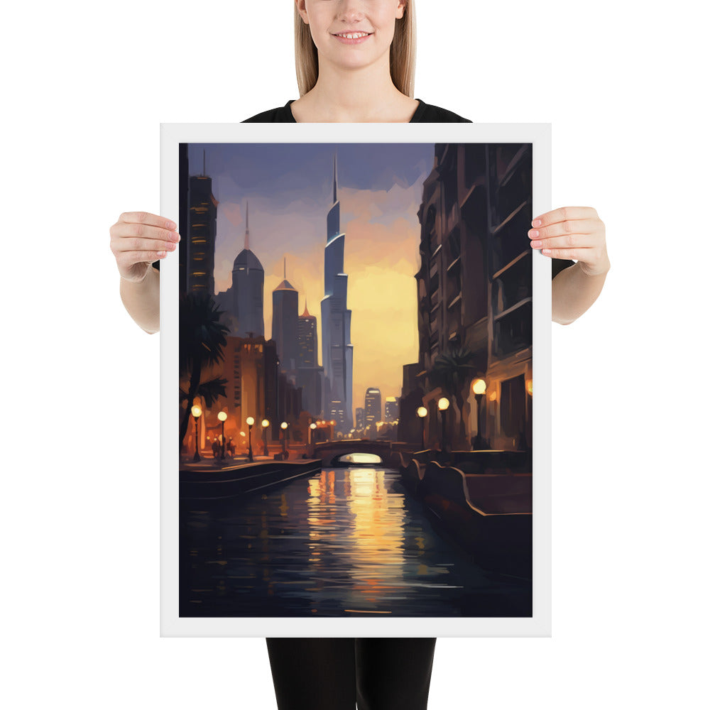 Twilight Mirage: Dubai Cityscape Fine Art Print